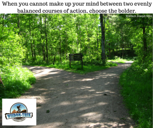 When you cannot make up your mind between two evenly balanced courses of action, choose the bolder            